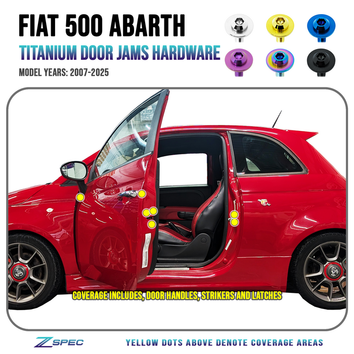 ZSPEC Staged Dress Up Bolts Fastener Hardware Kit for '07-25 Fiat 500 & Abarth Titanium Grade-5 - ZSPEC Design LLC