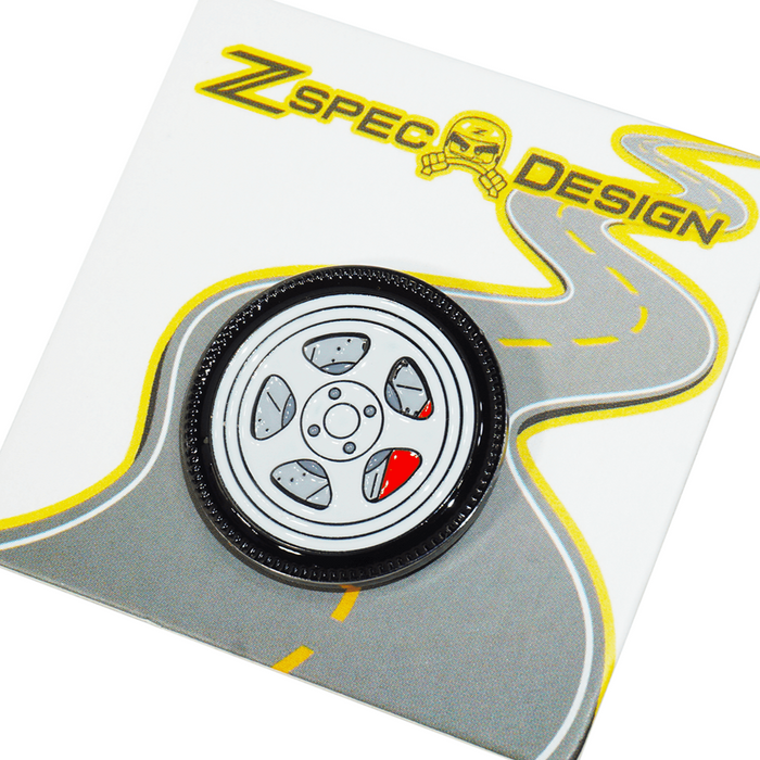 ZSPEC Wheel Pin - 5-Spoke Design - great for Lapels, Hats, Backpacks - ZSPEC Design LLC - Hardware Fasteners - accessory, bsr, lapel, lifestyle, nissan, pin, wheel, wheel pin, Z - zspecdesign.com