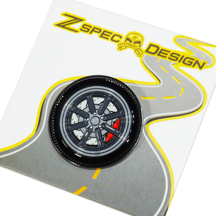 ZSPEC Wheel Pin - JDM Classic Design - great for Lapels, Hats, Backpacks - ZSPEC Design LLC - Hardware Fasteners - accessory, bsr, lapel, lifestyle, nissan, pin, wheel, wheel pin, Z - zspecdesign.com